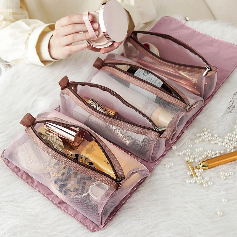 4-in-1 Detachable Cosmetic Bag with Waterproof Oxford Material