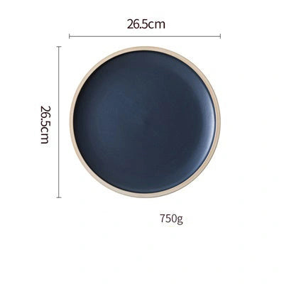 Pure Colour Matte Ceramic Plate Set with Sesame Point Glaze
