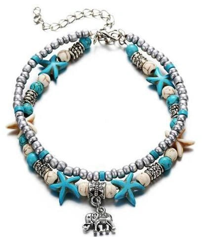 Starfish Design Zinc Alloy Anklet for Women Beach Foot Jewelry