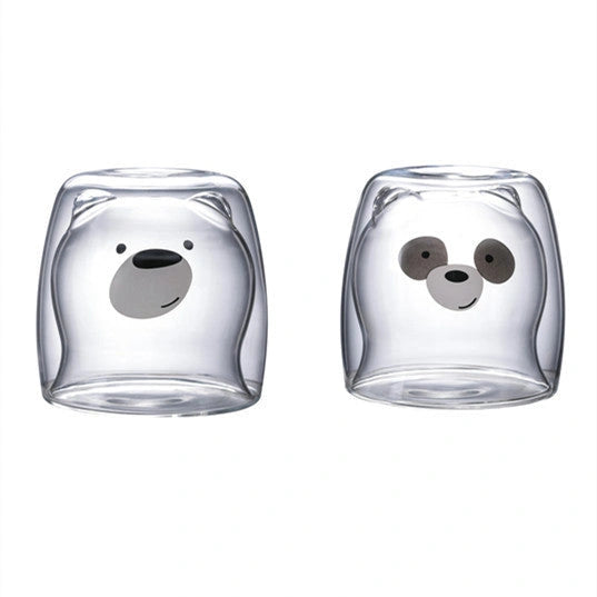 3D Double Layer Panda Cup with Skull Design for Wine