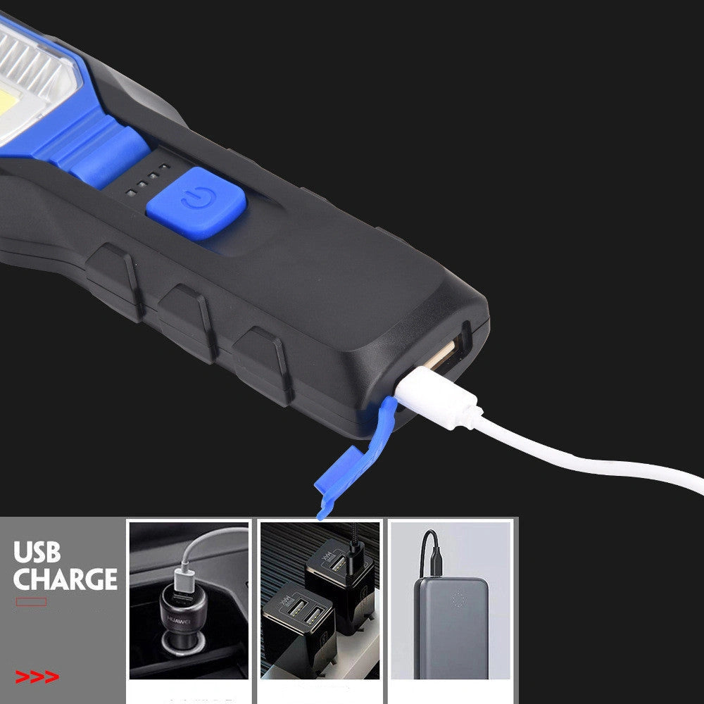 COB Strong Searchlight Rechargeable LED Portable Multi-function Auto Repair Light