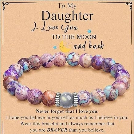 Unisex Natural Stone Beaded Bracelet with Elastic String