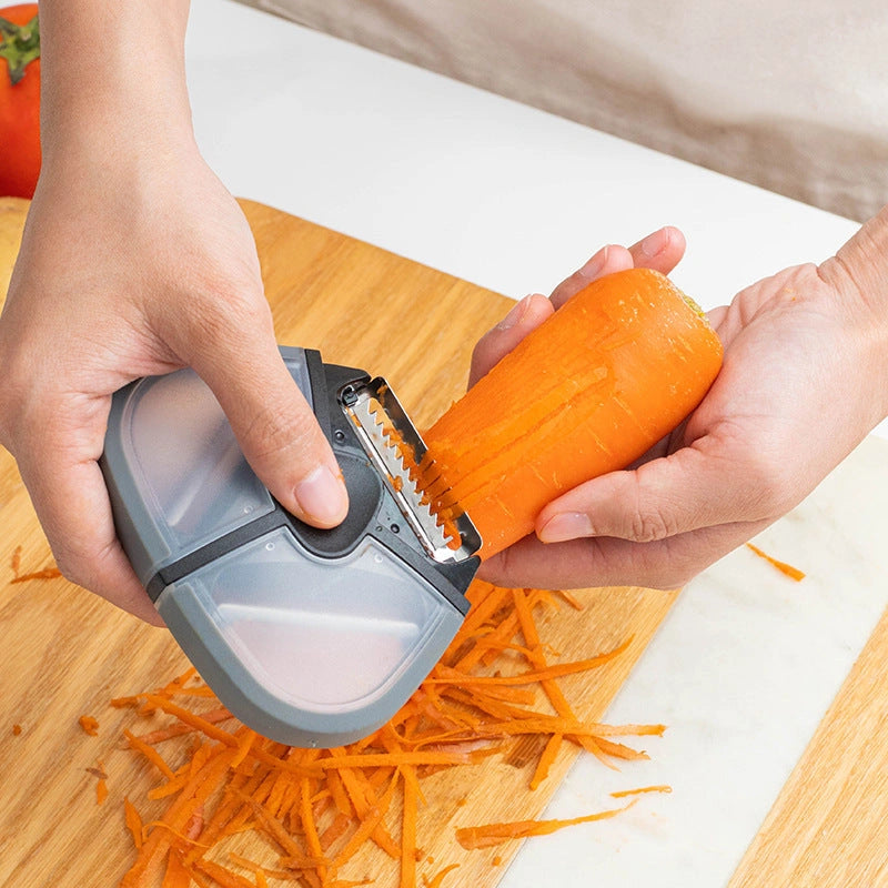 Stainless Steel Three-in-one Multi-function Paring Knife with Rotating Blades