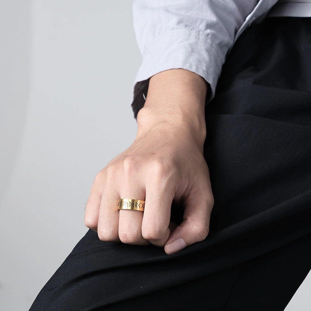 Stylish Titanium Steel Matte Brushed Unisex Rings