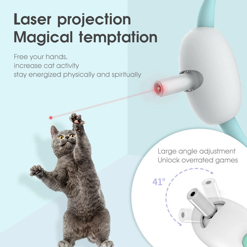 Smart Laser Teasing Cat Collar with USB Charging for Interactive Play