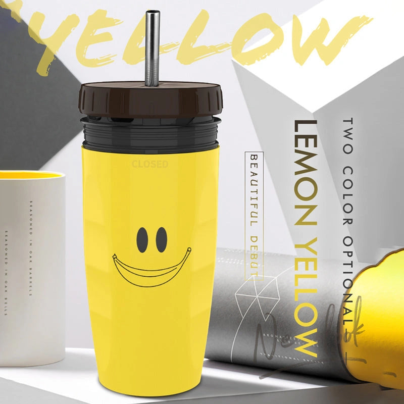 Twist Cup Travel Mug with Double Insulation and Straw Compatibility