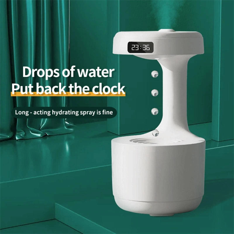 Anti-Gravity Humidifier with Clock and Aroma Diffuser for Bedrooms