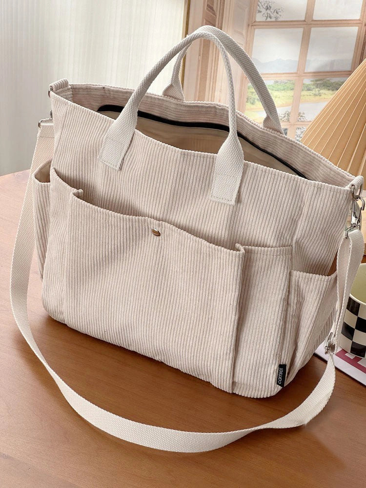 Stylish Thick Corduroy Shoulder Bag for Daily Commute