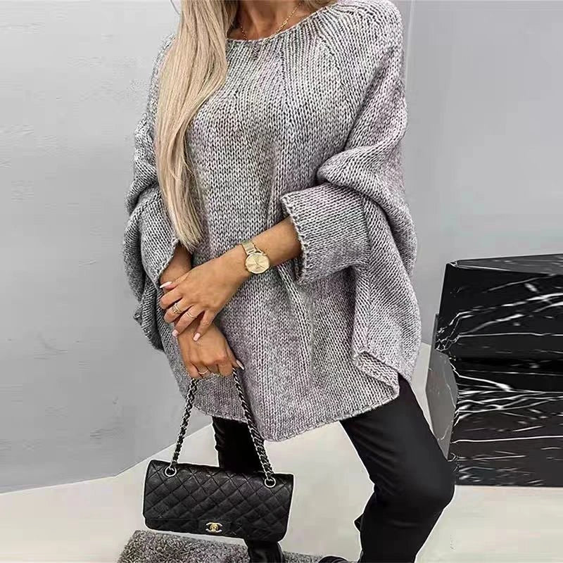 Stylish Winter Batwing Sleeve Pullover Sweater for Women