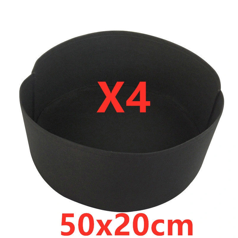 Round fabric grow bags for garden plants with automatic water drainage
