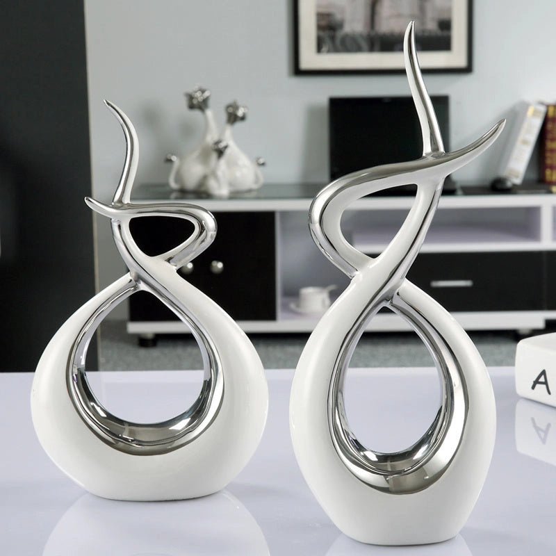 Modern Minimalist Ceramic Electroplated TV Cabinet Ornament