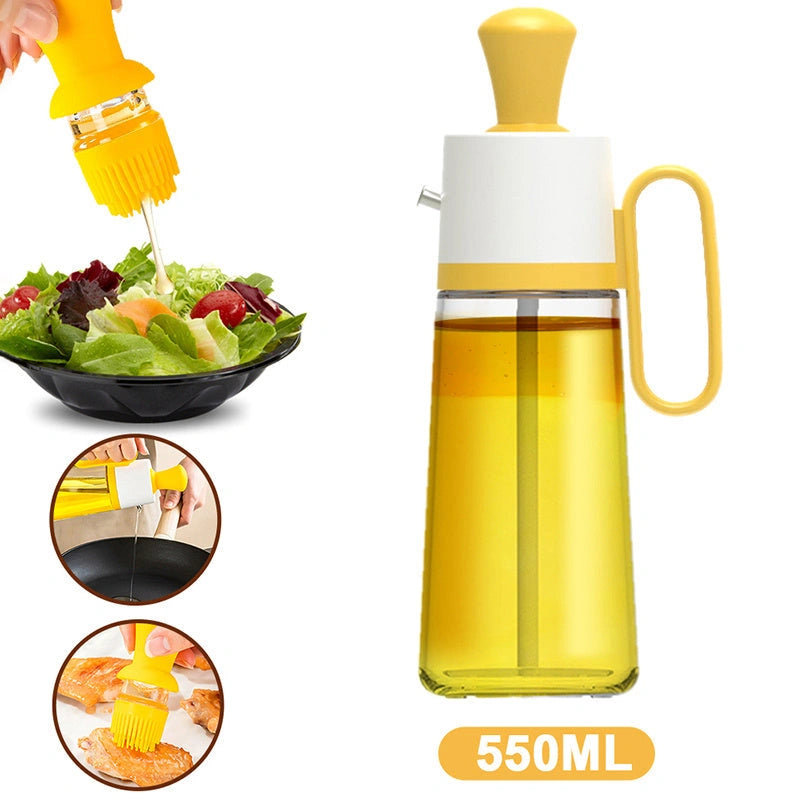 2-in-1 Oil Dispenser with Silicone Brush for BBQ and Cooking