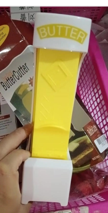 Stick Butter Cutter Cheese Slicer with One-Button Dispenser for Kitchen Use