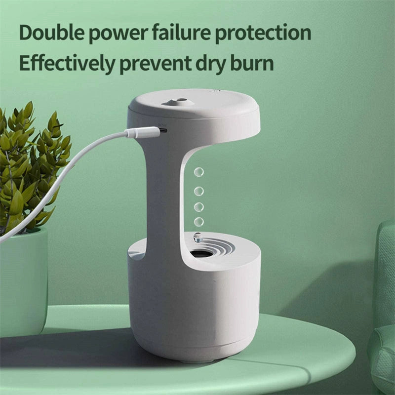 Anti-Gravity Humidifier with Clock and Aroma Diffuser for Bedrooms