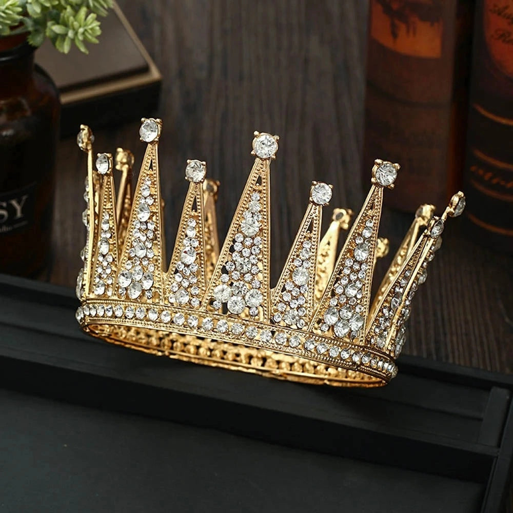 Alloy Hollow Diamond Crown for Bridal Hair Accessories