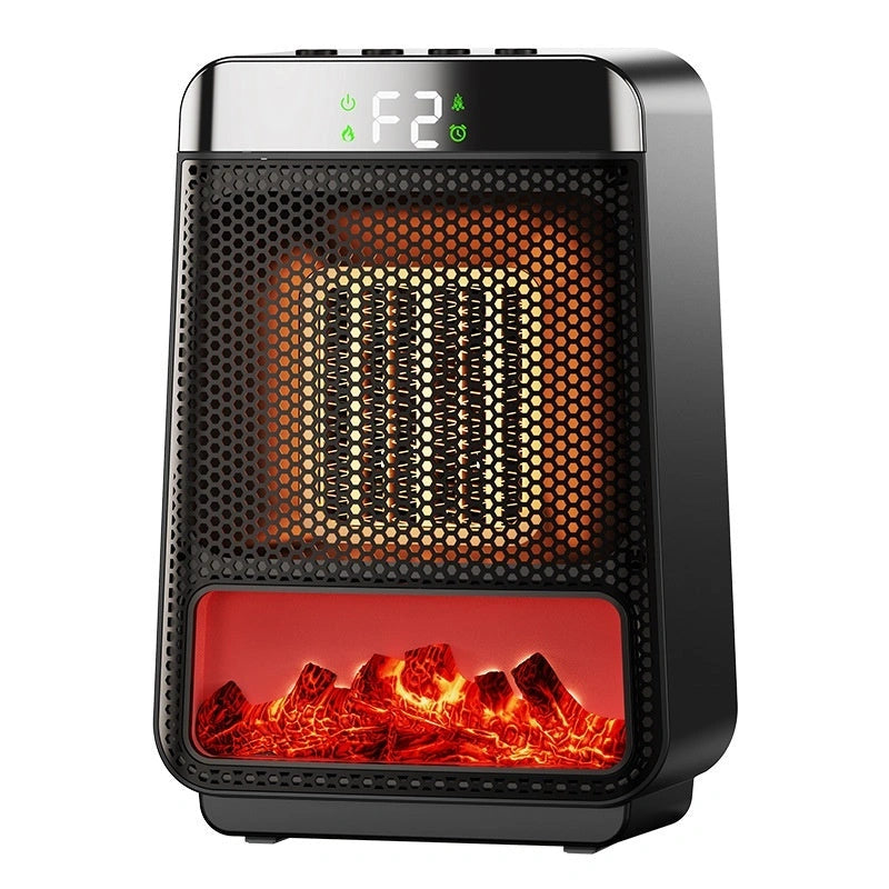 Fan heater with 3D dynamic flame effect, 1500W PTC fast heating