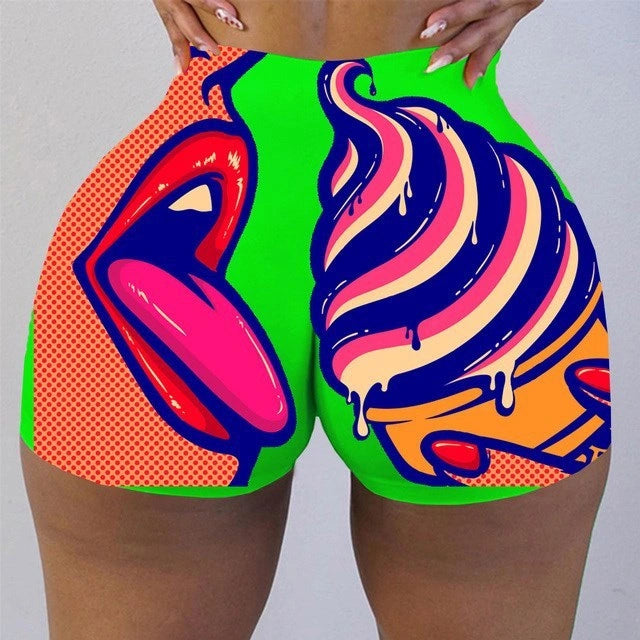 Cotton Plus Size Graphic Biker Shorts in Multiple Colours
