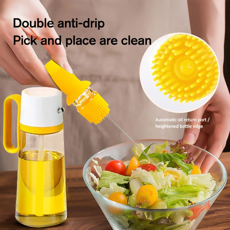 2-in-1 Oil Dispenser with Silicone Brush for BBQ and Cooking