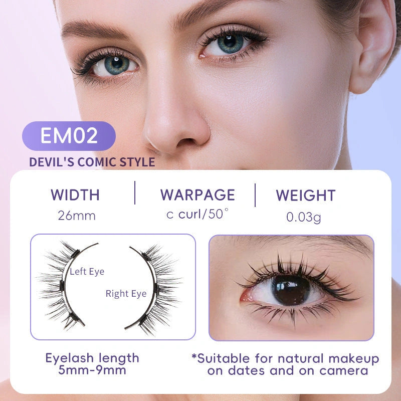 Magnetic Suction False Eyelashes, Mink Hair, Super Soft & Natural