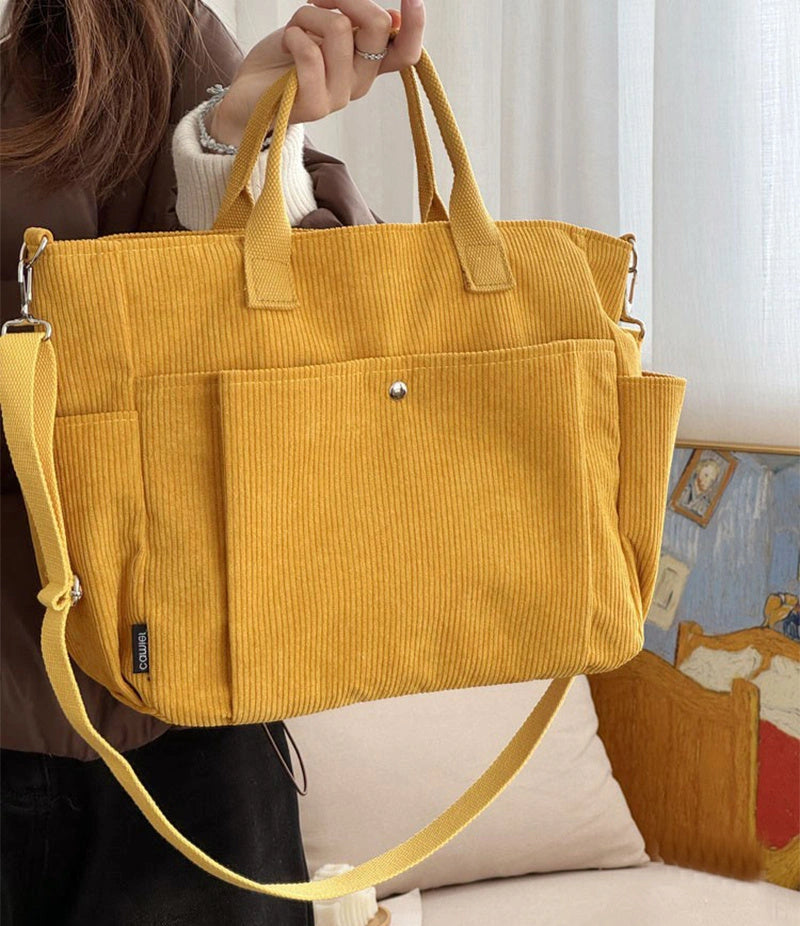 Stylish Thick Corduroy Shoulder Bag for Daily Commute
