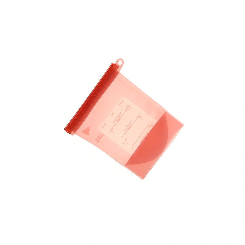 Edible silicone kitchen storage bags with vacuum seal and colour coding