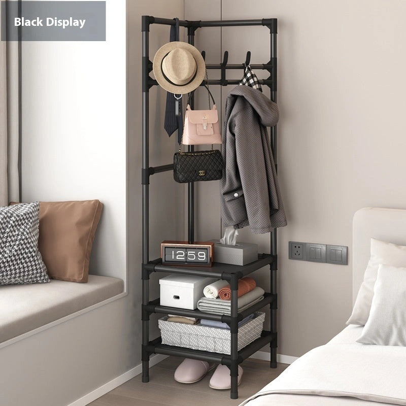 Corner Coat Rack Multi-layer Assembly with 10 Hooks