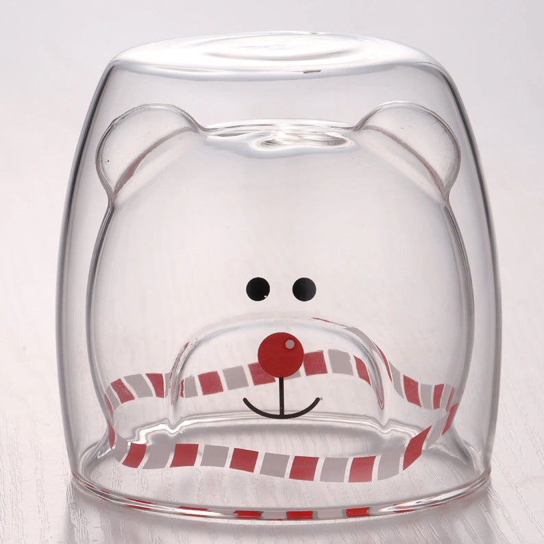 3D Double Layer Panda Cup with Skull Design for Wine