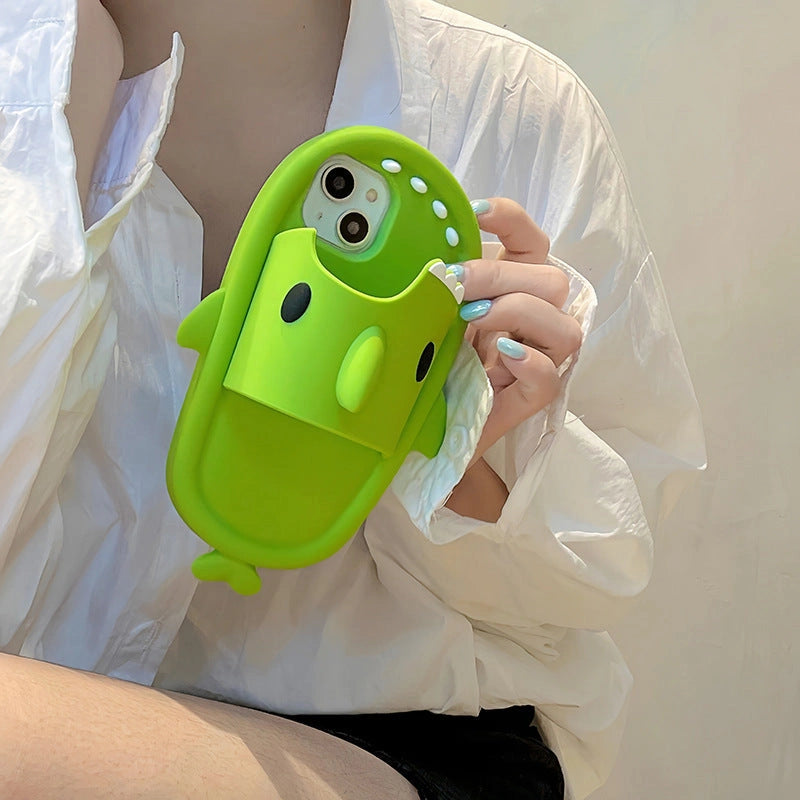 Shark Slipper Silicone Phone Case for iPhone 11-14 Pro Max with Shockproof Protection