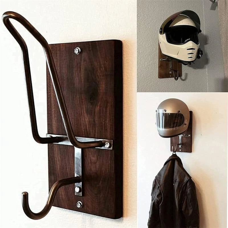Motorcycle Helmet Rack Jacket Hook: Wall-mounted storage for helmets and gear