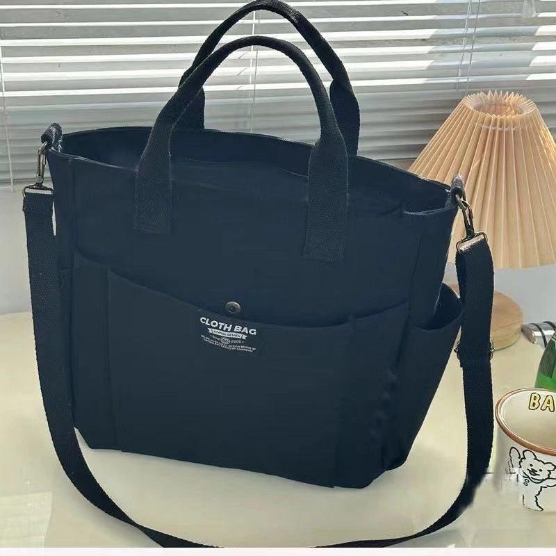 Spacious Canvas Shoulder Bag for Daily Commute
