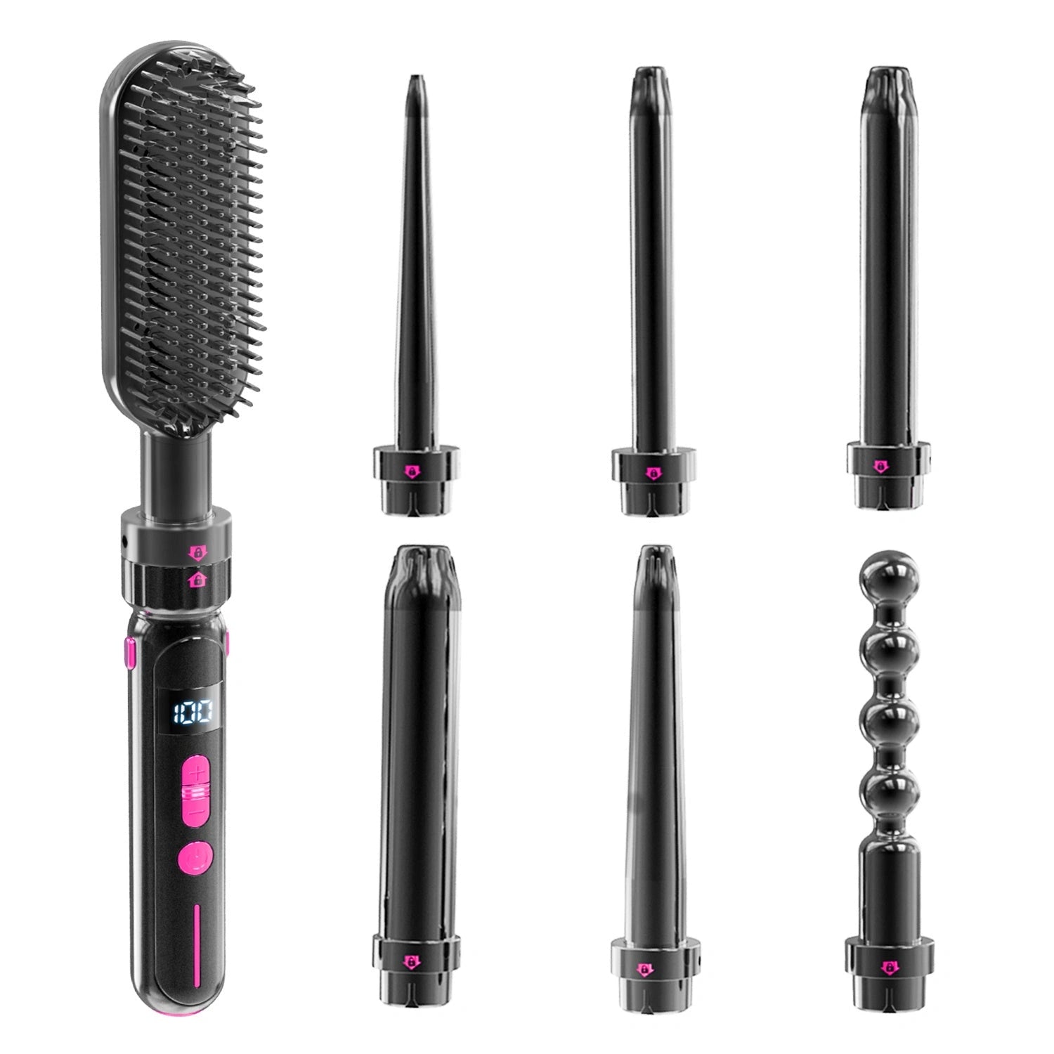 Ceramic thermal conductor curly hair sticks with 30-segment temperature control