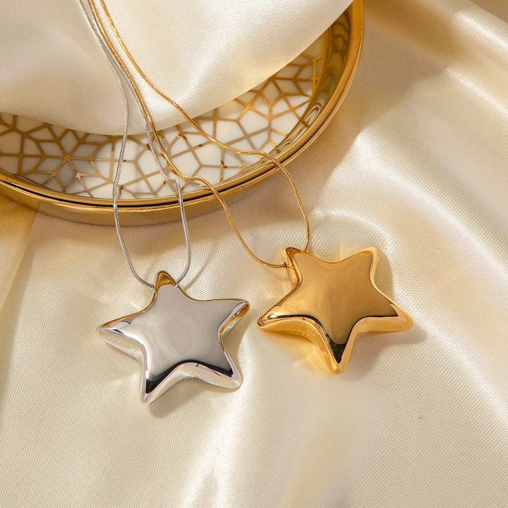 18K Gold-plated Stainless Steel Five-pointed Star Necklace