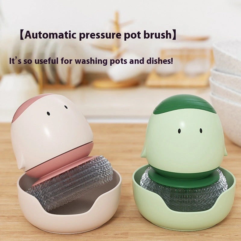 Automatic Liquid Filling Dishwashing Brush with Replaceable Head