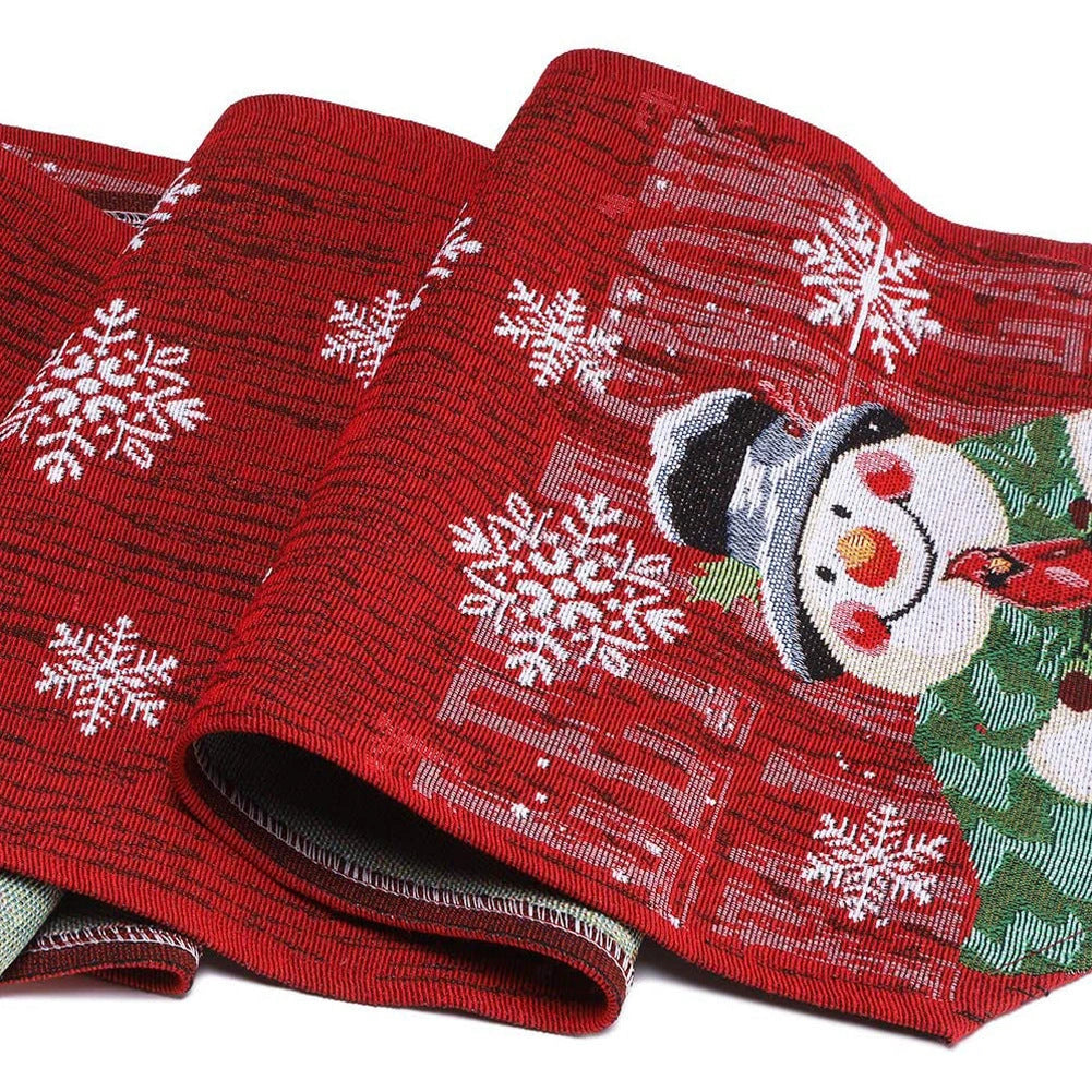 Christmas Tablecloth with Snowman and Snowflake Design for Festive Decor