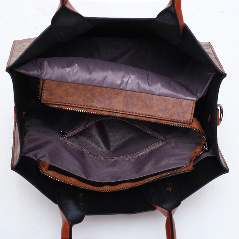 Retro Three-Piece Women's Bag Set in PU Leather