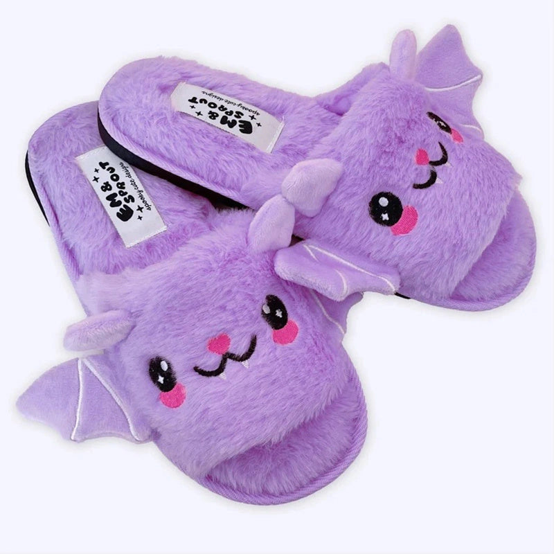Bat Wing Slippers in Super Soft Velvet for Winter Warmth
