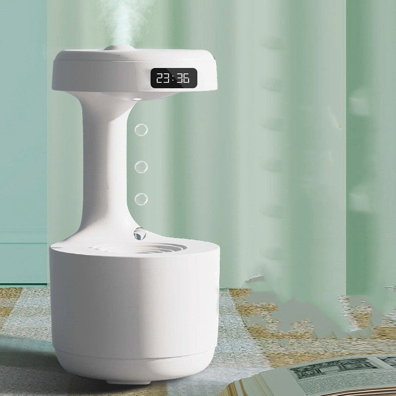 Anti-Gravity Humidifier with Clock and Aroma Diffuser for Bedrooms