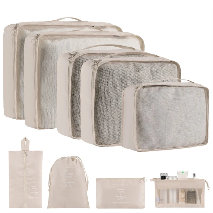 Simple Solid Colour Storage Bags Set for Home Organisation