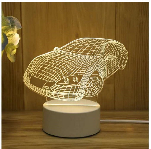 3D Acrylic USB LED Night Light with Warm White Illumination