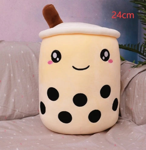 Strawberry Milk Tea Plush Boba Toy Pillow for Youth