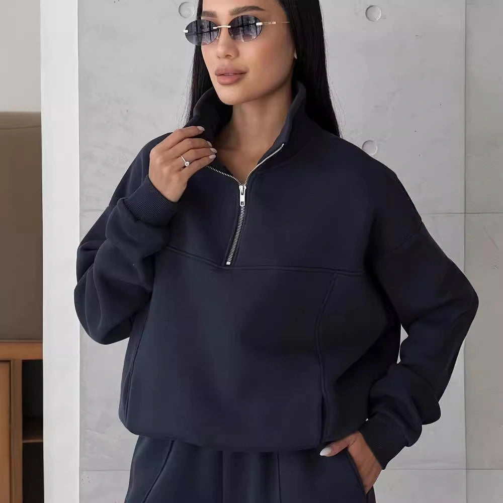 Stylish Y2K Women's Winter Jogging Two-Piece Set