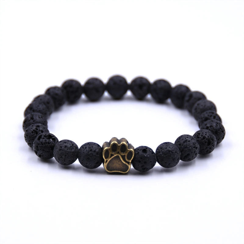 Natural Stone Dog Paw Bracelet with Anti-Fatigue Properties
