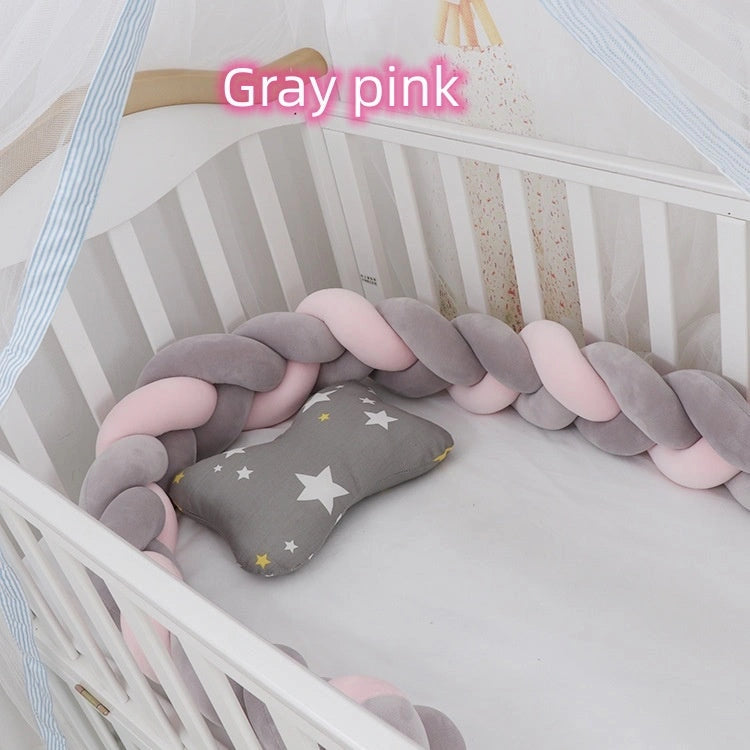 Baby Bumper Bed Braid Knot Pillow Cushion for Infant Crib Safety