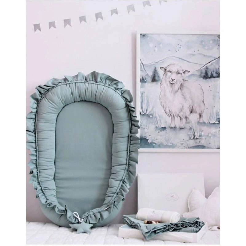 Lace Cotton Baby Bionic Bed Portable for Safe Infant Sleep