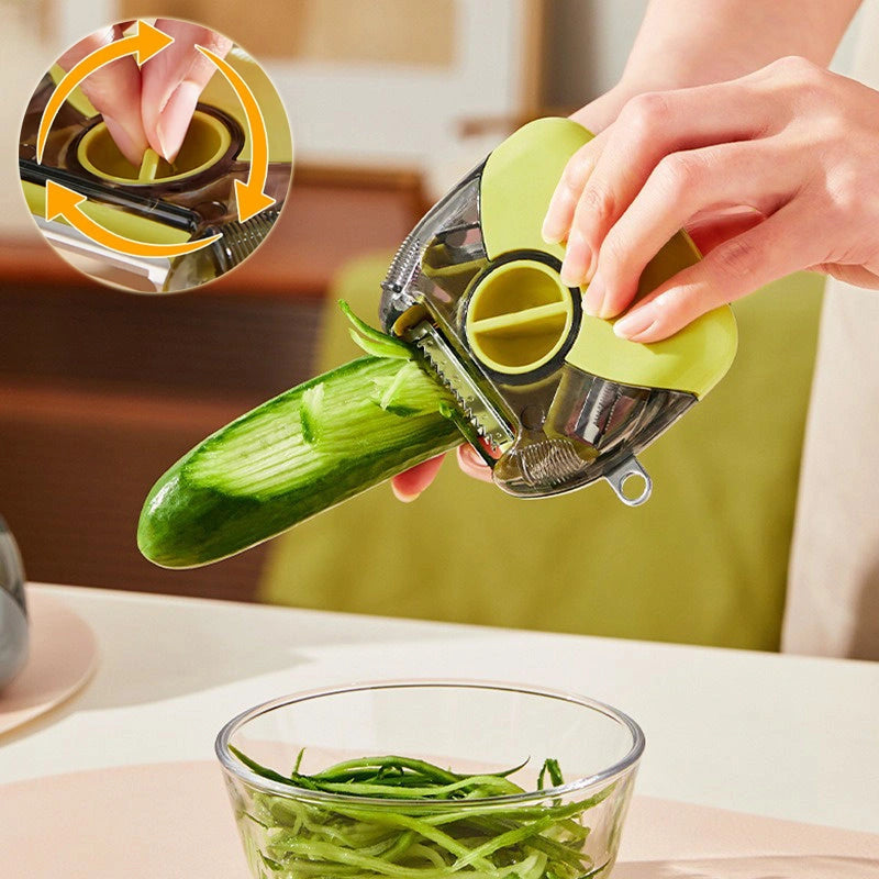 3-in-1 Stainless Steel Peeler Shredder with Ergonomic Handle