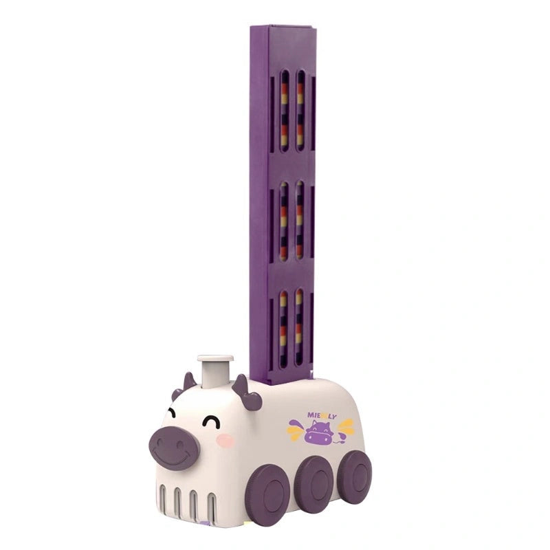 Domino Train Toy Stacking Block Set with Electric Car for Kids