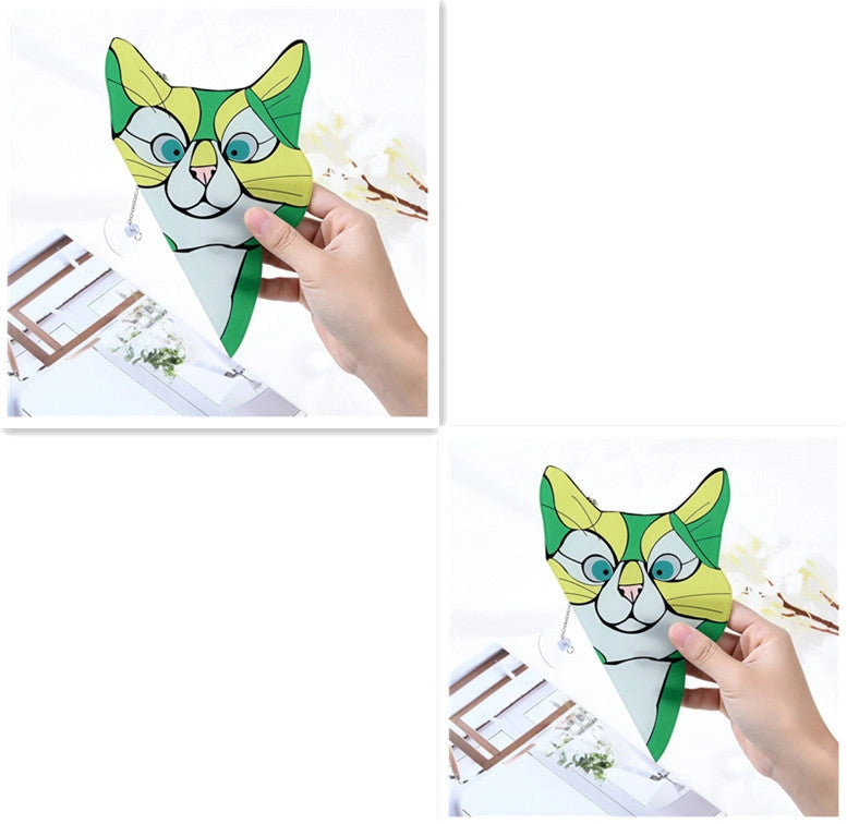 Stained Glass Cat Window Hanger Decoration - Reusable PVC Sticker