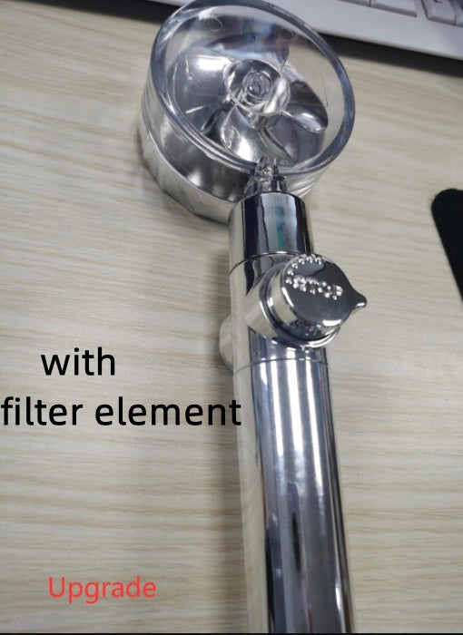 Turbo Propeller Shower Head with 360-Degree Fan Extension for High-Pressure Flow