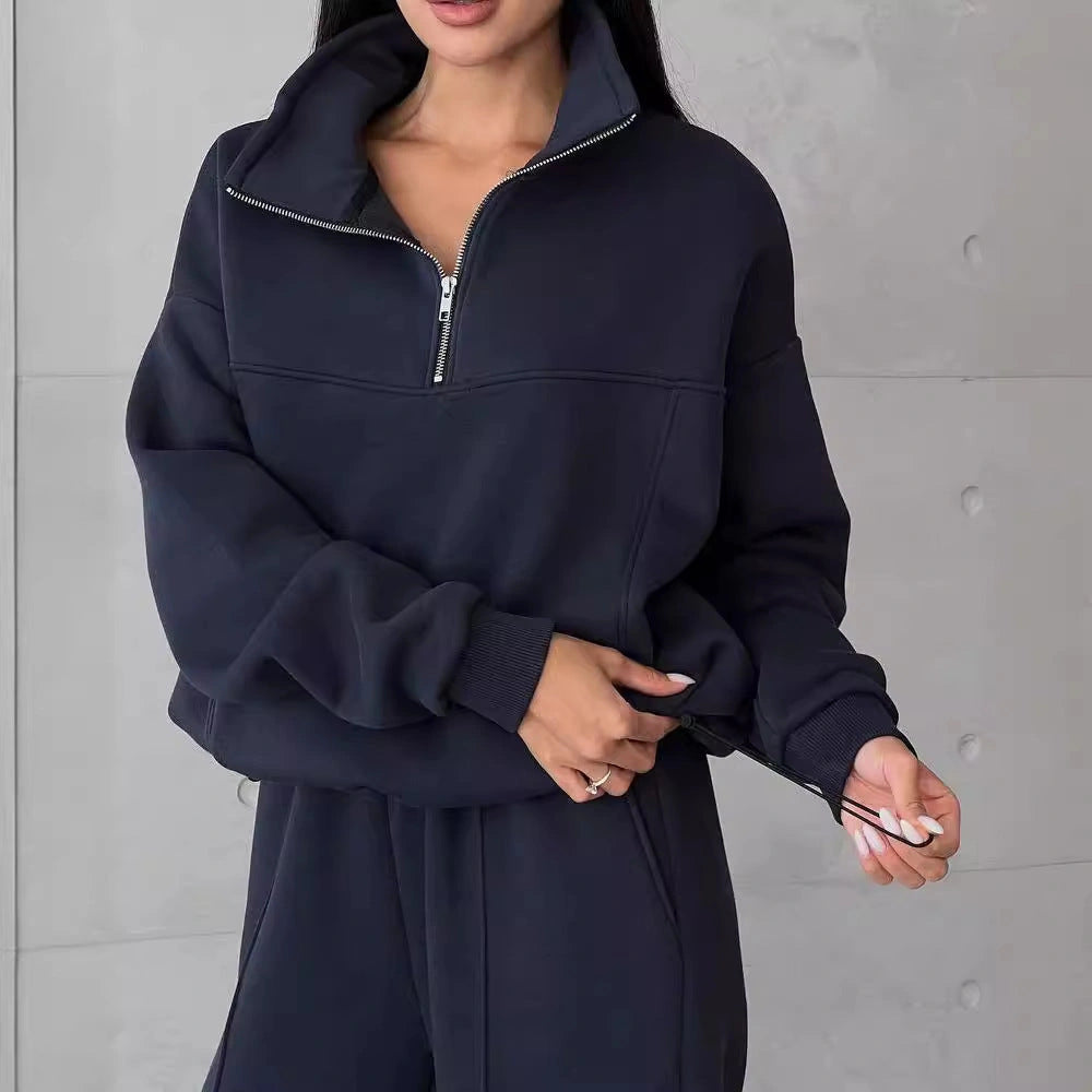 Stylish Y2K Women's Winter Jogging Two-Piece Set