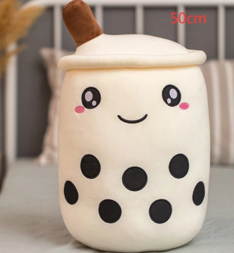 Strawberry Milk Tea Plush Boba Toy Pillow for Youth